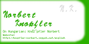 norbert knopfler business card